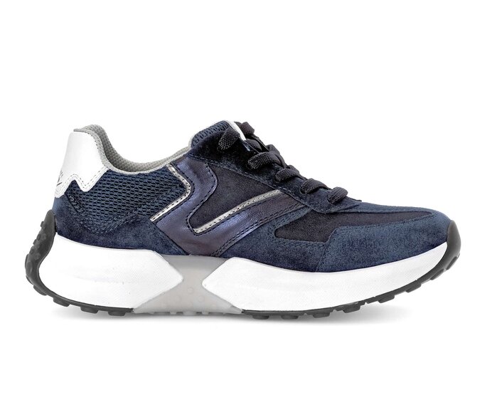 Gabor Sneaker Low Blau - Materialmix Leder