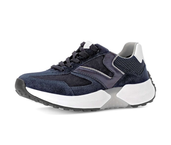 Gabor Sneaker Low Blau - Materialmix Leder