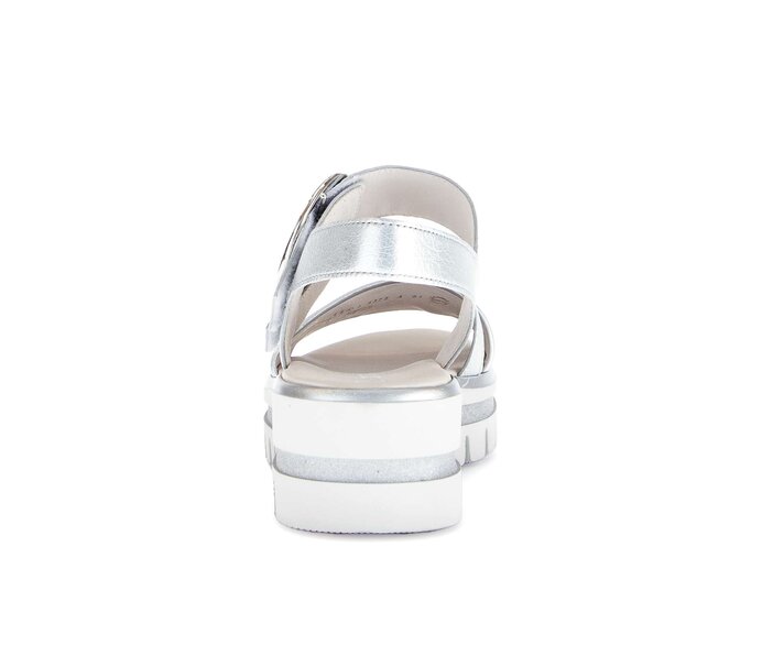 Gabor Plateau Sandale Silber - Effektleder