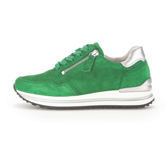 Gabor Sneaker Low Grün - Materialmix Leder
