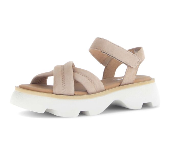 Gabor Riemchensandale Beige - Rauleder
