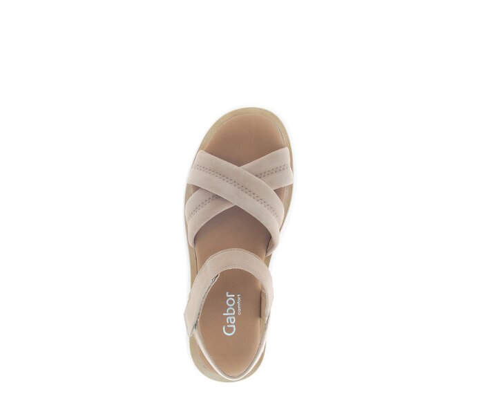 Gabor Riemchensandale Beige - Rauleder