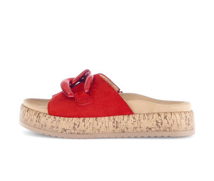 Gabor Pantolette Rot - Materialmix Leder