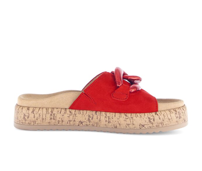 Gabor Pantolette Rot - Materialmix Leder