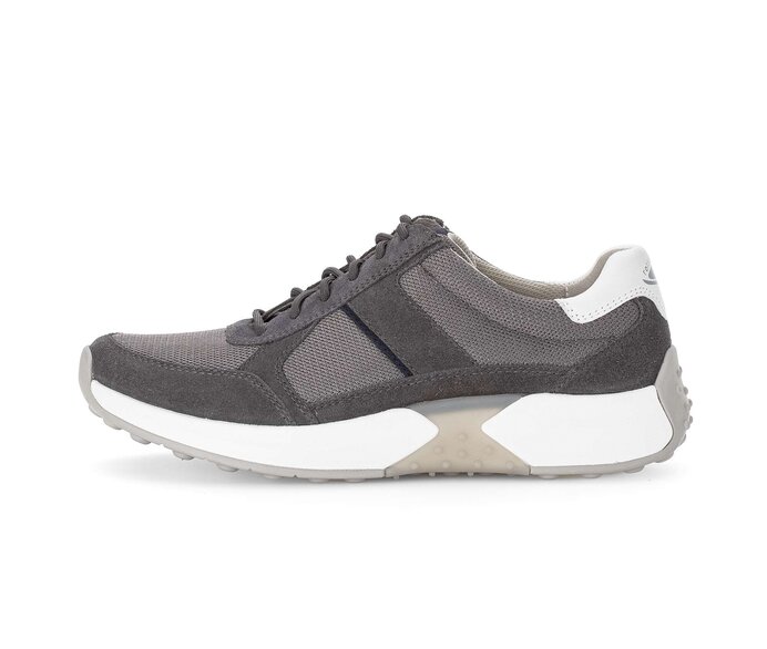 Gabor Rollingsoft Sneaker Low Grau - Materialmix Leder/Textil