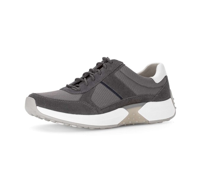 Gabor Rollingsoft Sneaker Low Grau - Materialmix Leder/Textil