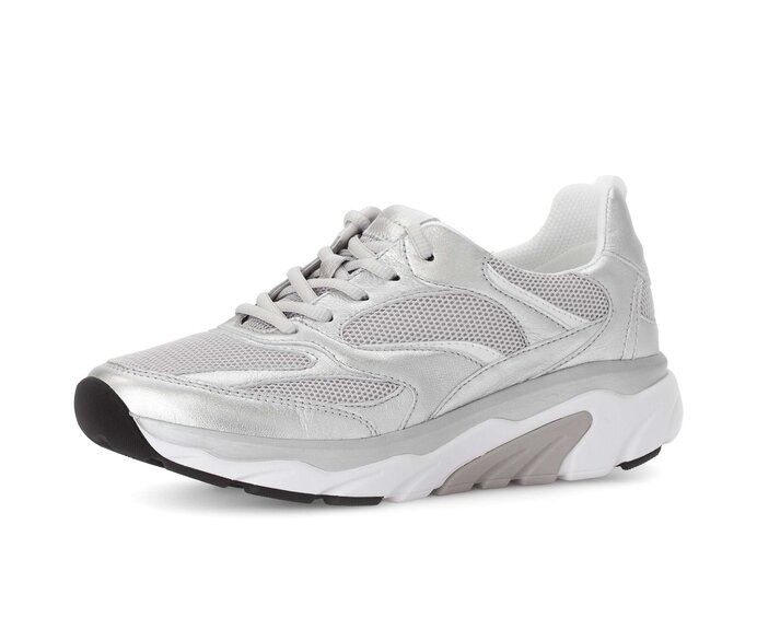 Gabor Sneaker Low Silber - Materialmix Leder/Lederimitat