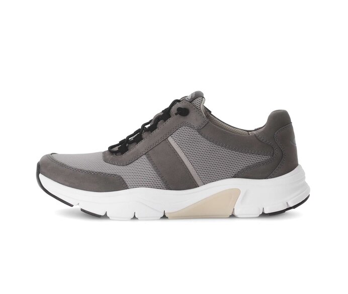 Gabor Rollingsoft Sneaker Low Grau - Materialmix Leder/Textil