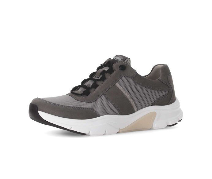Gabor Rollingsoft Sneaker Low Grau - Materialmix Leder/Textil