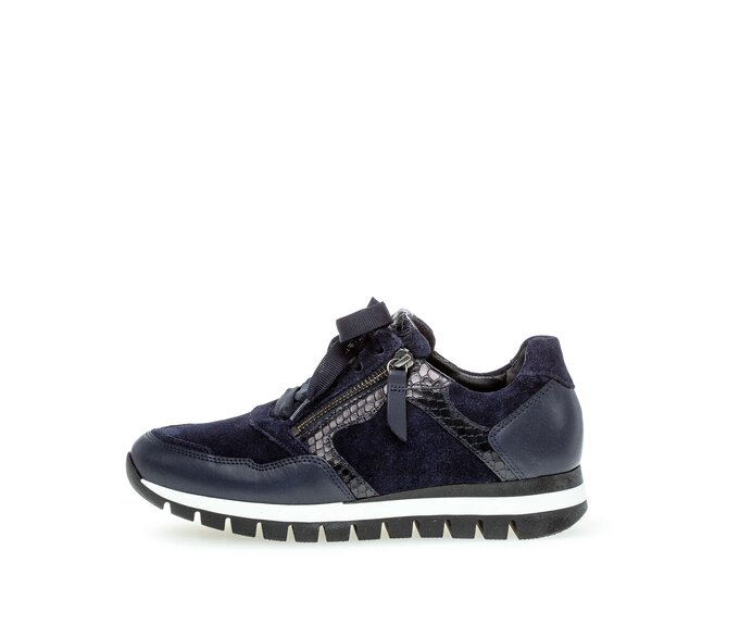 Gabor Sneaker Low Blau - Materialmix Leder