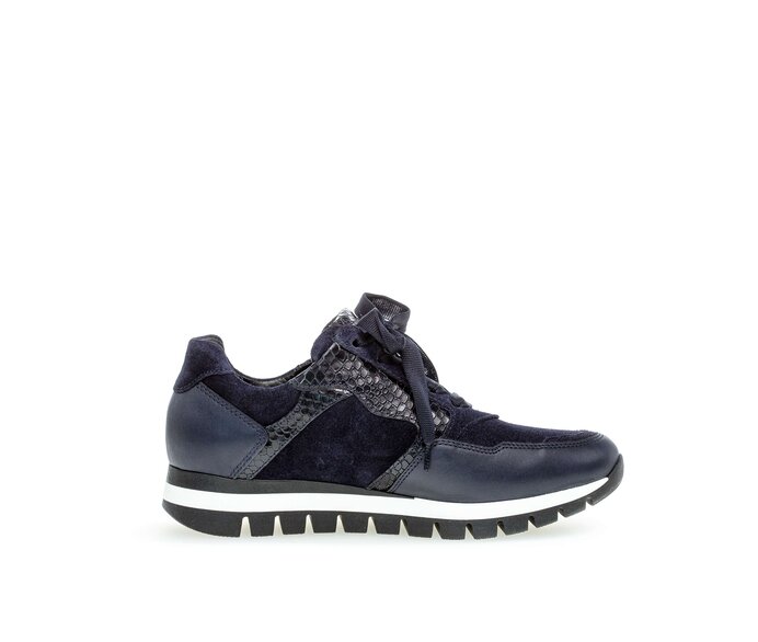 Gabor Sneaker Low Blau - Materialmix Leder