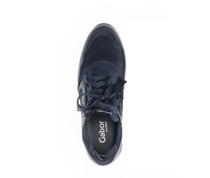 Gabor Sneaker Low Blau - Materialmix Leder