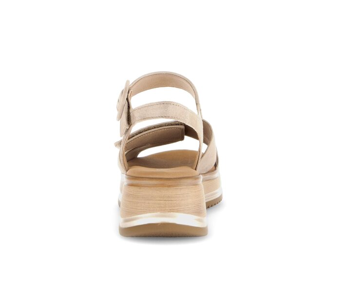 Gabor Plateau Sandale Beige - Rauleder