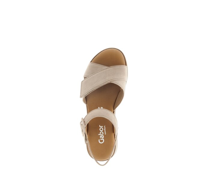 Gabor Plateau Sandale Beige - Rauleder