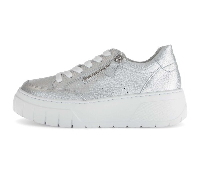 Gabor Sneaker Low Silber - Glattleder