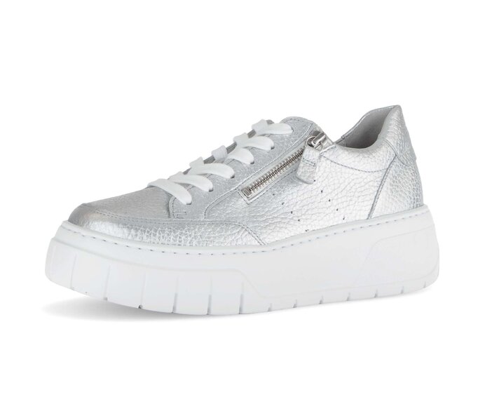 Gabor Sneaker Low Silber - Glattleder
