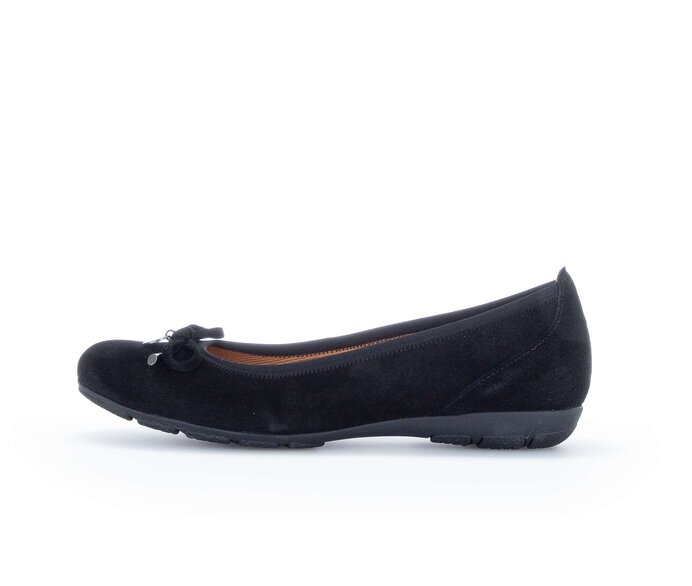 Gabor Sportliche Ballerina Schwarz - Rauleder