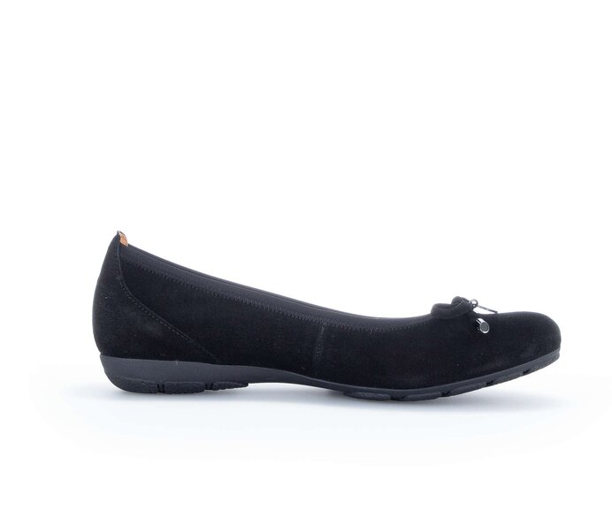 Gabor Sportliche Ballerina Schwarz - Rauleder