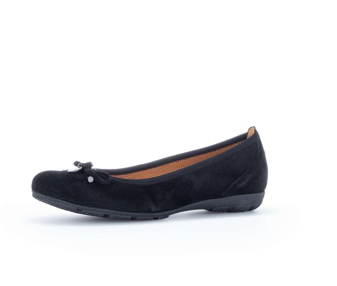 Gabor Sportliche Ballerina Schwarz - Rauleder
