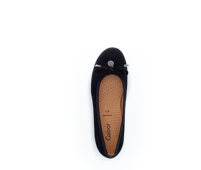 Gabor Sportliche Ballerina Schwarz - Rauleder
