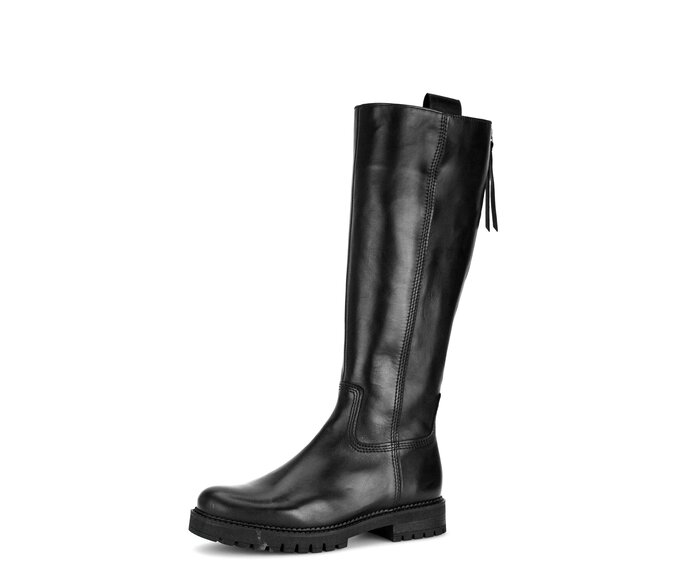 Gabor Sportlicher Stiefel Schwarz - Glattleder