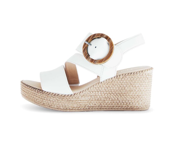 Gabor Keilsandalette Creme - Glattleder