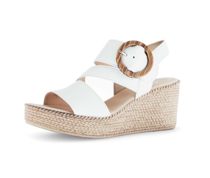 Gabor Keilsandalette Creme - Glattleder