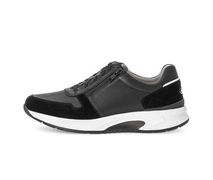 Gabor Rollingsoft Sneaker Low Schwarz - Materialmix Leder
