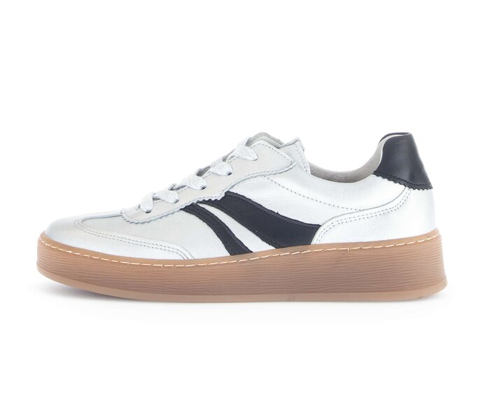 Gabor Sneaker Low Silber - Materialmix Leder