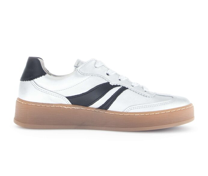 Gabor Sneaker Low Silber - Materialmix Leder