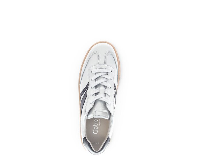 Gabor Sneaker Low Silber - Materialmix Leder