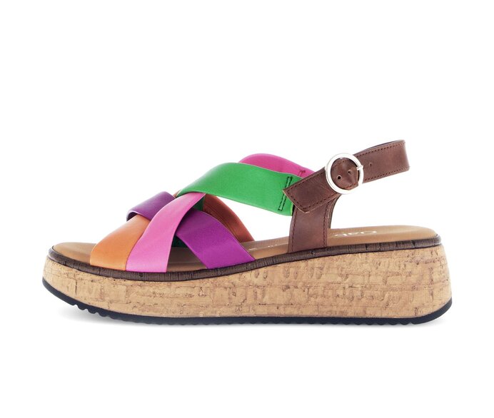 Gabor Plateau Sandale Multicolour - Materialmix Leder