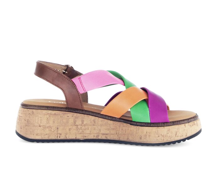 Gabor Plateau Sandale Multicolour - Materialmix Leder