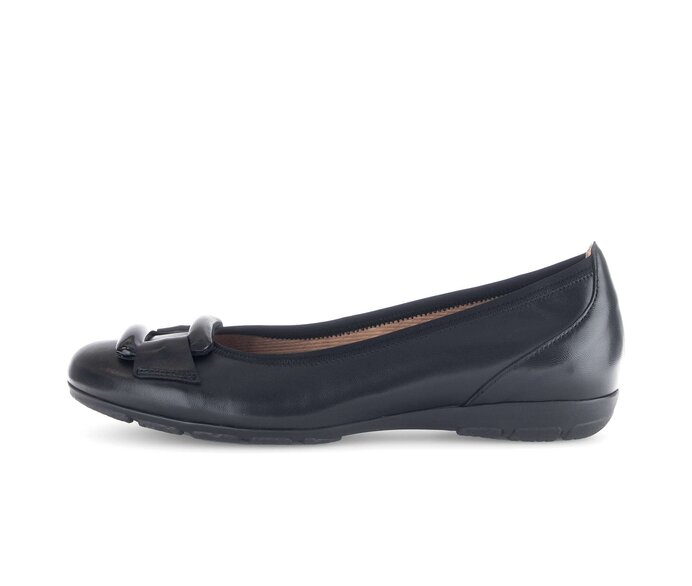 Gabor Sportliche Ballerina Schwarz - Materialmix Leder