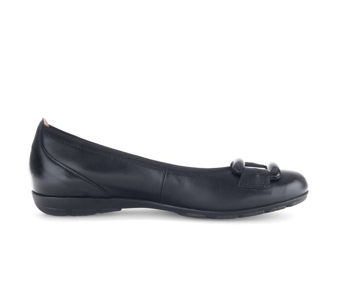 Gabor Sportliche Ballerina Schwarz - Materialmix Leder