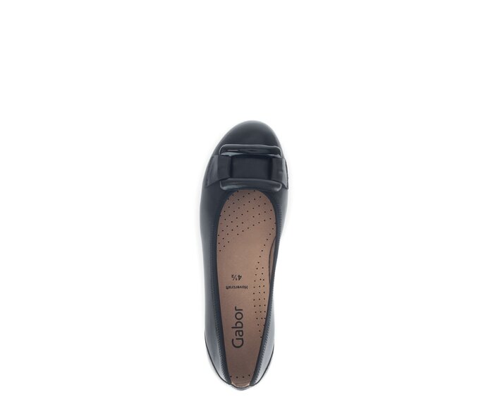 Gabor Sportliche Ballerina Schwarz - Materialmix Leder