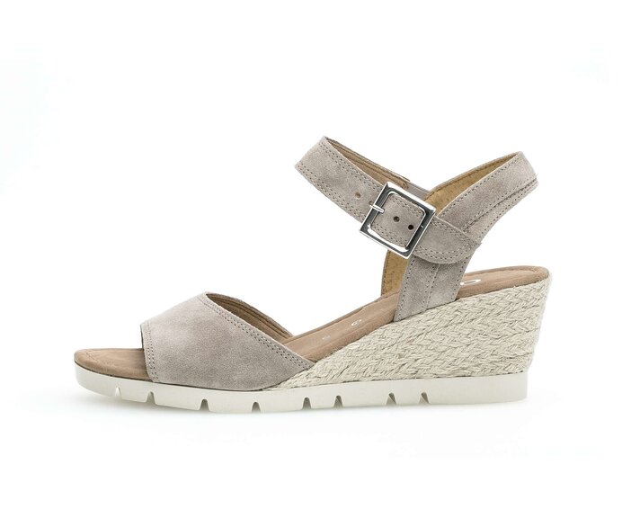 Gabor Keilsandalette Beige - Rauleder