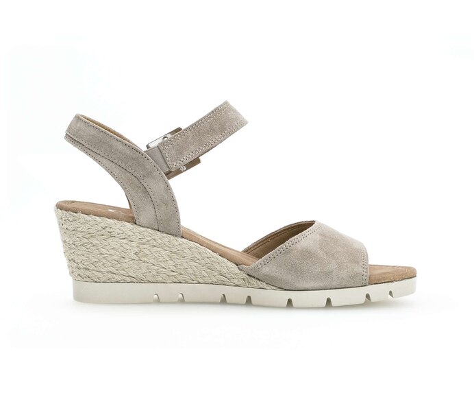 Gabor Keilsandalette Beige - Rauleder