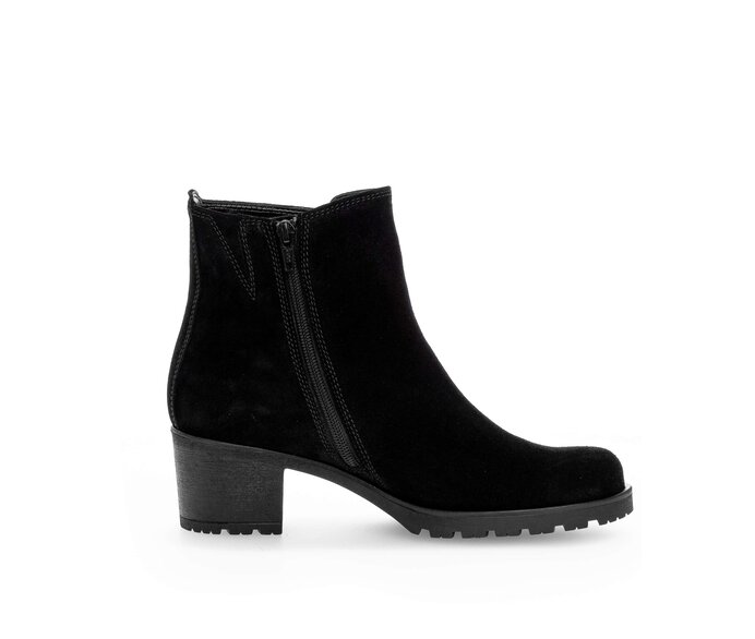 Gabor Plateau Stiefelette Schwarz - Rauleder