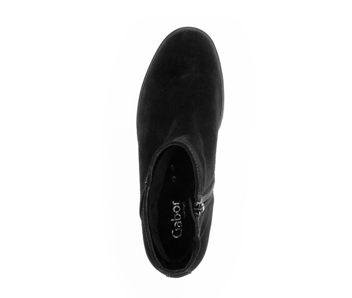 Gabor Plateau Stiefelette Schwarz - Rauleder