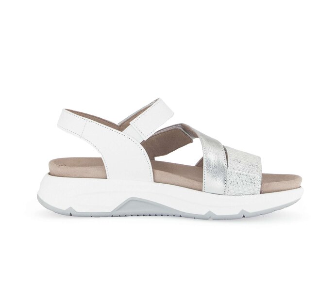 Gabor Trekkingsandale Silber - Materialmix Leder