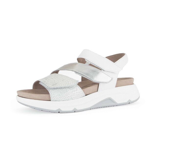 Gabor Trekkingsandale Silber - Materialmix Leder