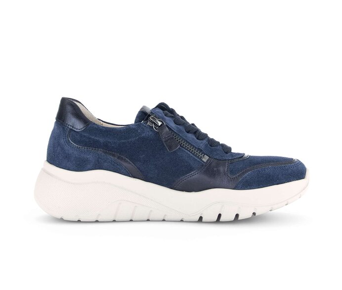 Gabor Sneaker Low Blau - Materialmix Leder