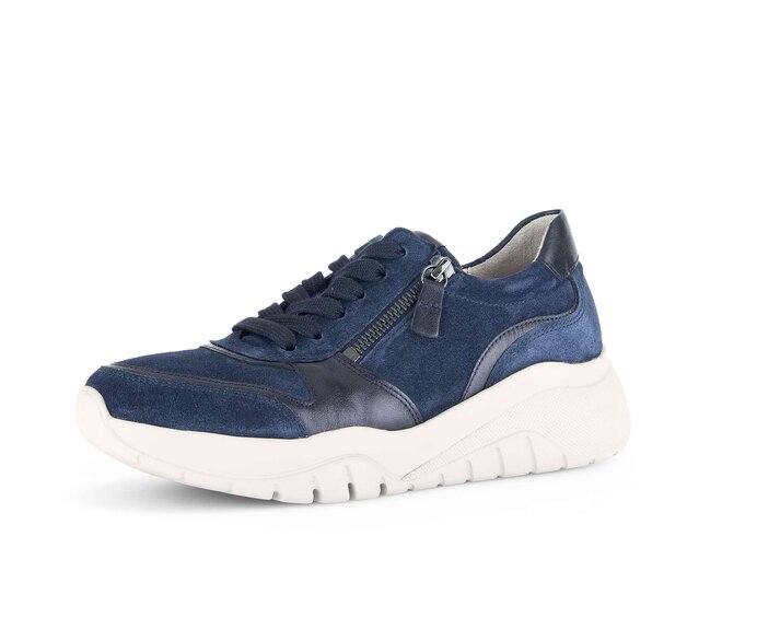 Gabor Sneaker Low Blau - Materialmix Leder