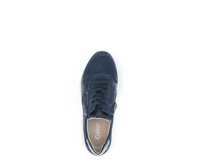 Gabor Sneaker Low Blau - Materialmix Leder
