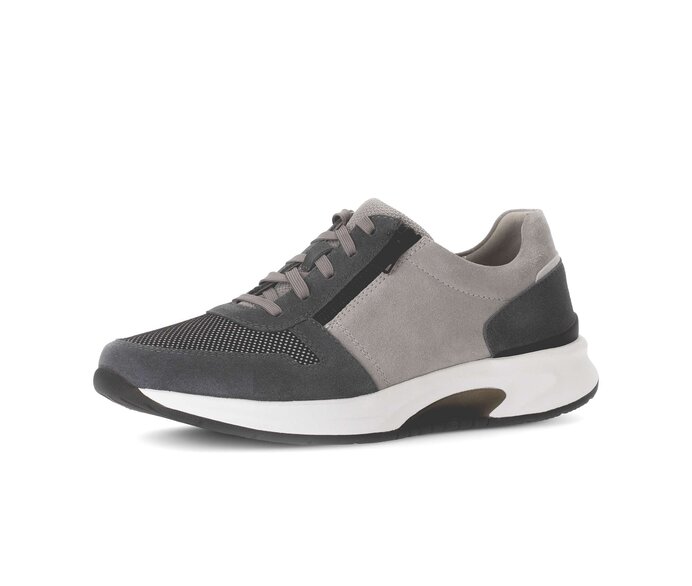 Gabor Rollingsoft Sneaker Low Grau - Materialmix Leder/Textil