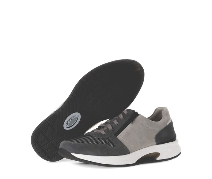 Gabor Rollingsoft Sneaker Low Grau - Materialmix Leder/Textil