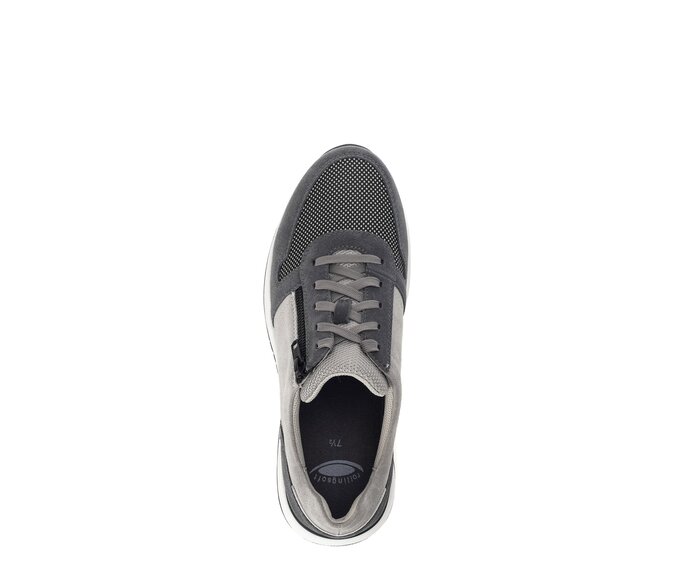 Gabor Rollingsoft Sneaker Low Grau - Materialmix Leder/Textil