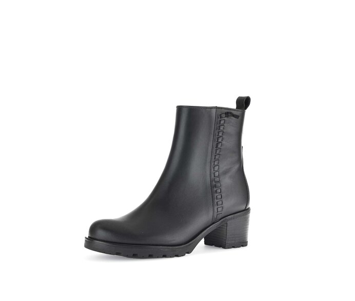 Gabor Plateau Stiefelette Schwarz - Glattleder