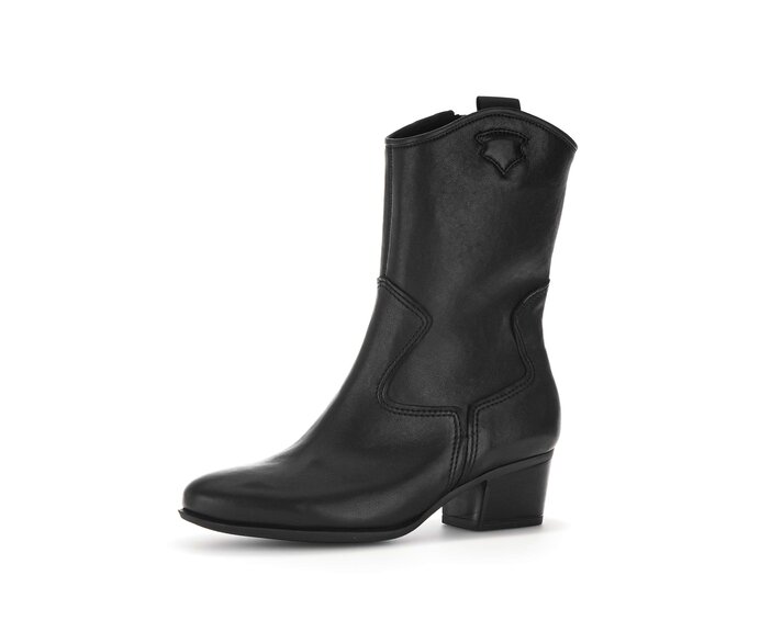Gabor Cowboy Boots Schwarz - Glattleder